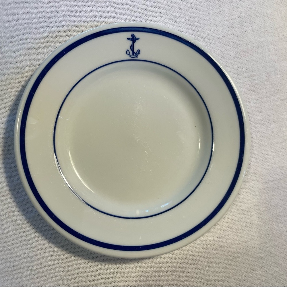 Shenango US Navy Fouled Anchor 6.25" Rimmed Plate Mess Restaurant Ware
